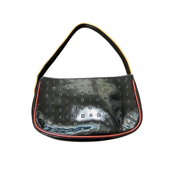 Arcadia Black Patent Leather Hobo Baguette Shoulder Bag - Picture 1 of 8